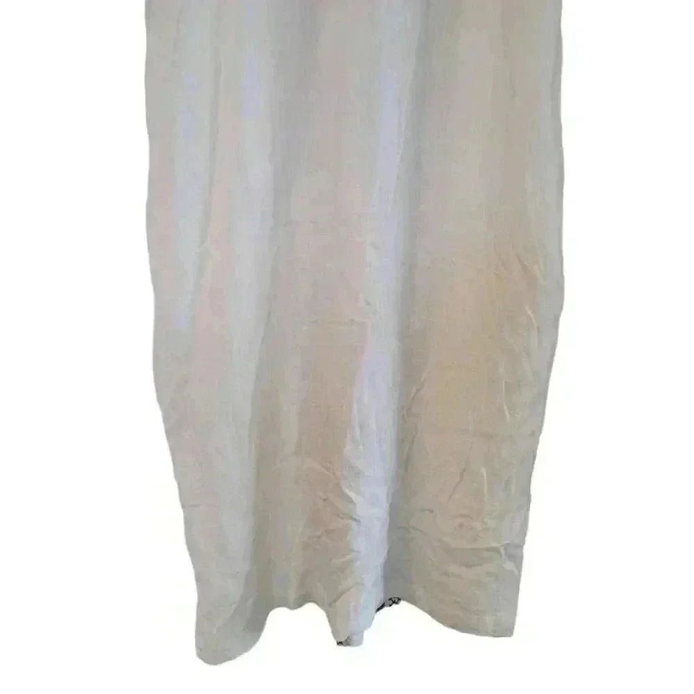 Orange Creek Women's White Rayon/Linen w Colorful Floral Embroidered Tunic Dress - Picture 11 of 13